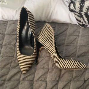 Express zebra print stiletto pumps
